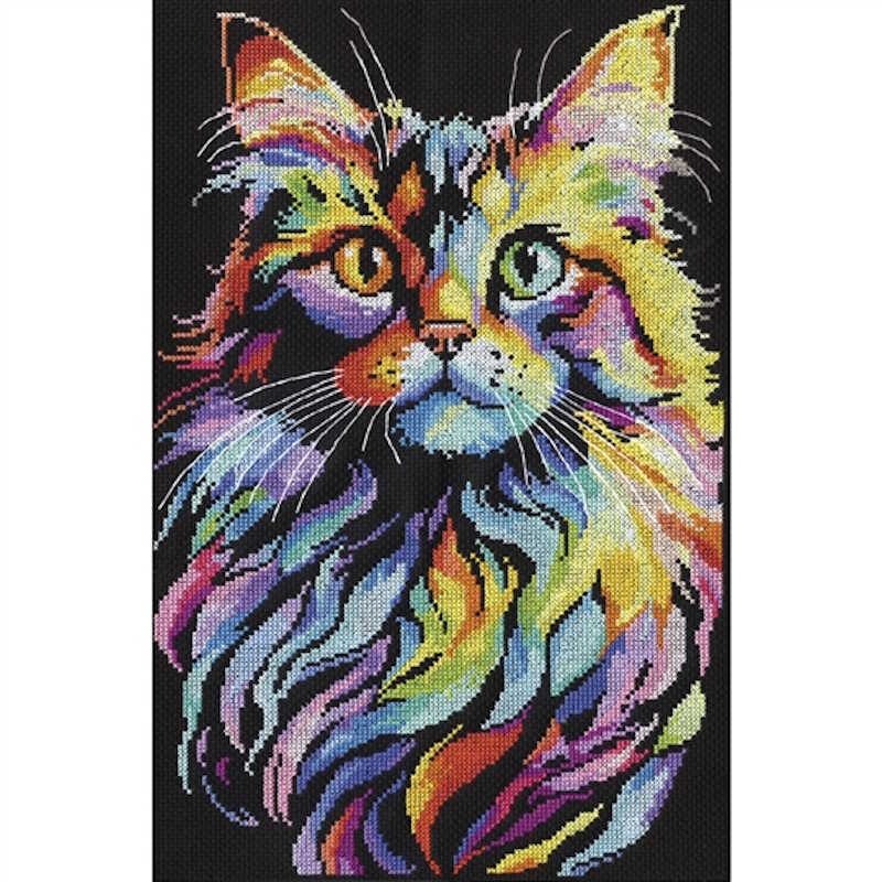 Colourful Cat Cross Stitch Kit by Design Works