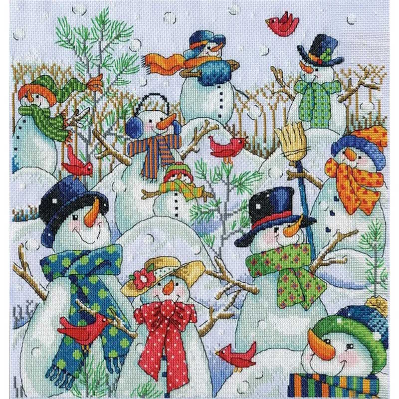 Lotsa Snowmen Cross Stitch Kit by Design Works
