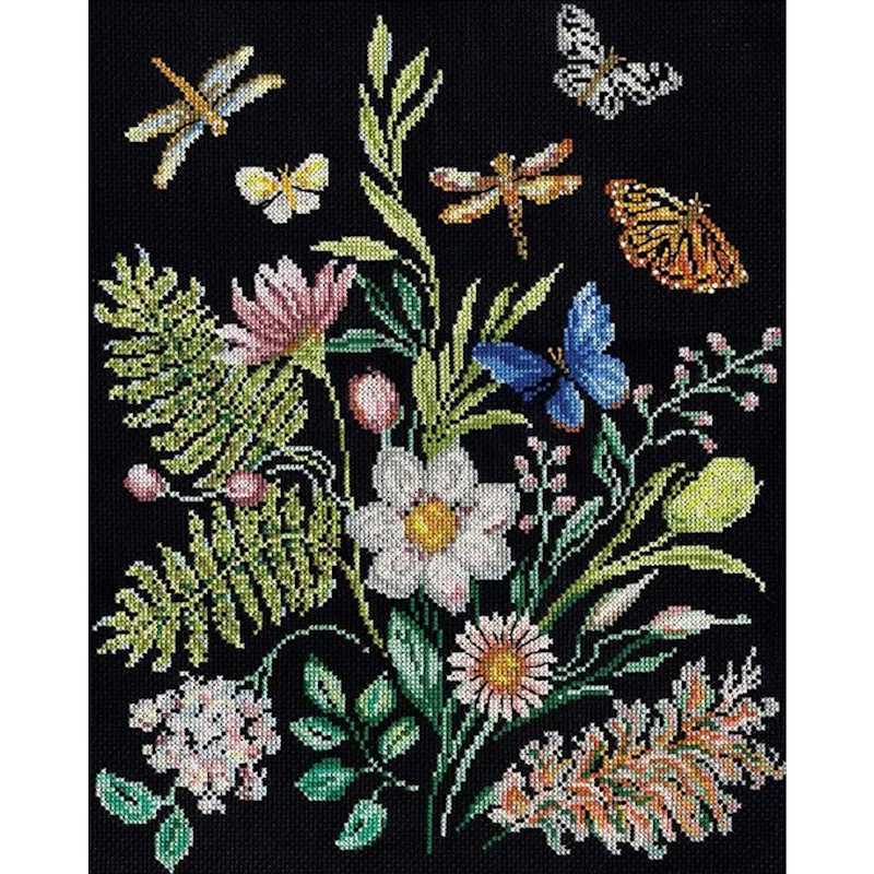 Midnight Botanical Cross Stitch Kit by Design Works