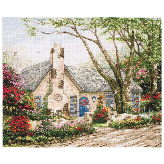 Morning Glory Cottage Cross Stitch Kit By Anchor