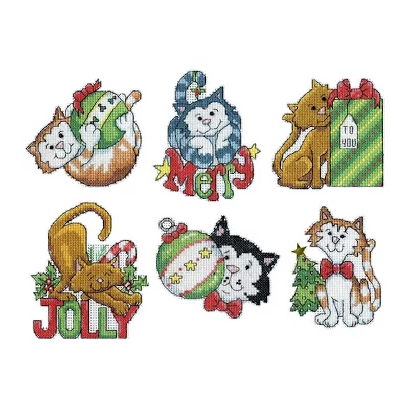 Holiday Cats Cross Stitch Kit by Design Works
