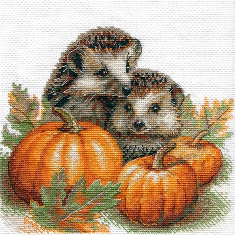 Hedgehogs in the Harvest Cross Stitch Kit By Aine