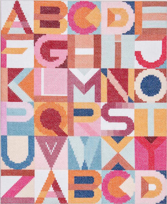 Modern Graphic Alphabet Sampler Cross Stitch Kit By Anchor
