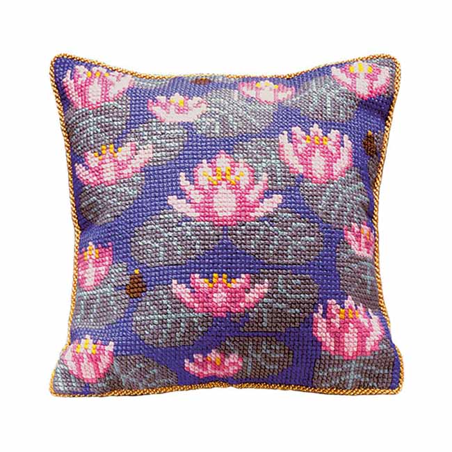 Waterlilies Printed Cross Stitch Kit by Brigantia Needlework