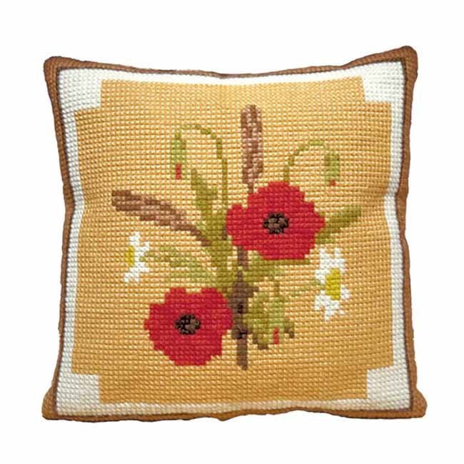 Poppies Printed Cross Stitch Kit by Brigantia Needlework
