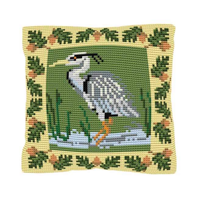 Heron Printed Cross Stitch Kit by Brigantia Needlework