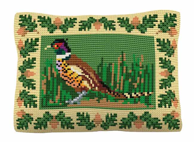 Pheasant Printed Cross Stitch Kit by Brigantia Needlework