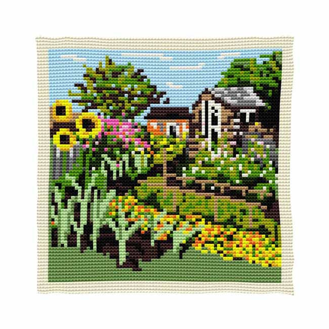 Allotment Printed Cross Stitch Kit by Brigantia Needlework