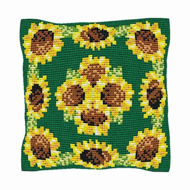 Sunflowers Printed Cross Stitch Kit by Brigantia Needlework