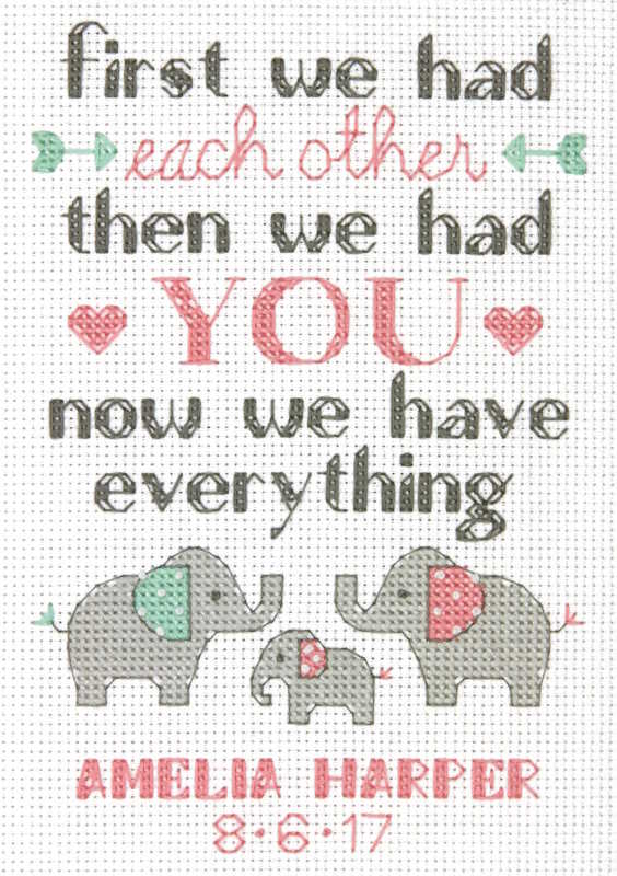 Family Birth Sampler Cross Stitch Kit by Dimensions