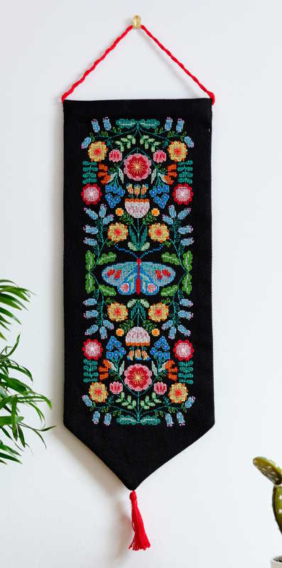 Folk Floral Cross Stitch Kit By Anchor