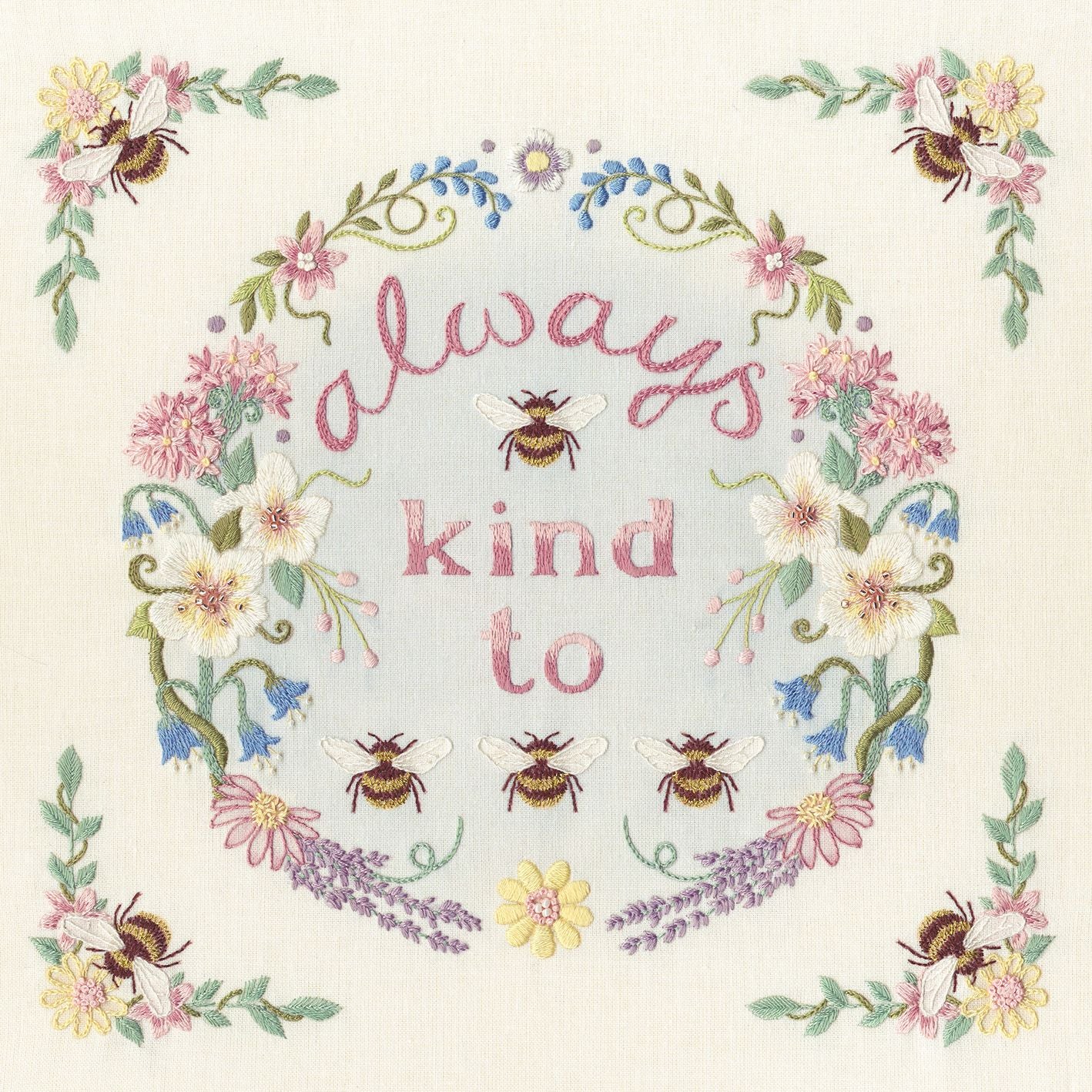 Bee Kind to Bees Embroidery Kit By Bothy Threads