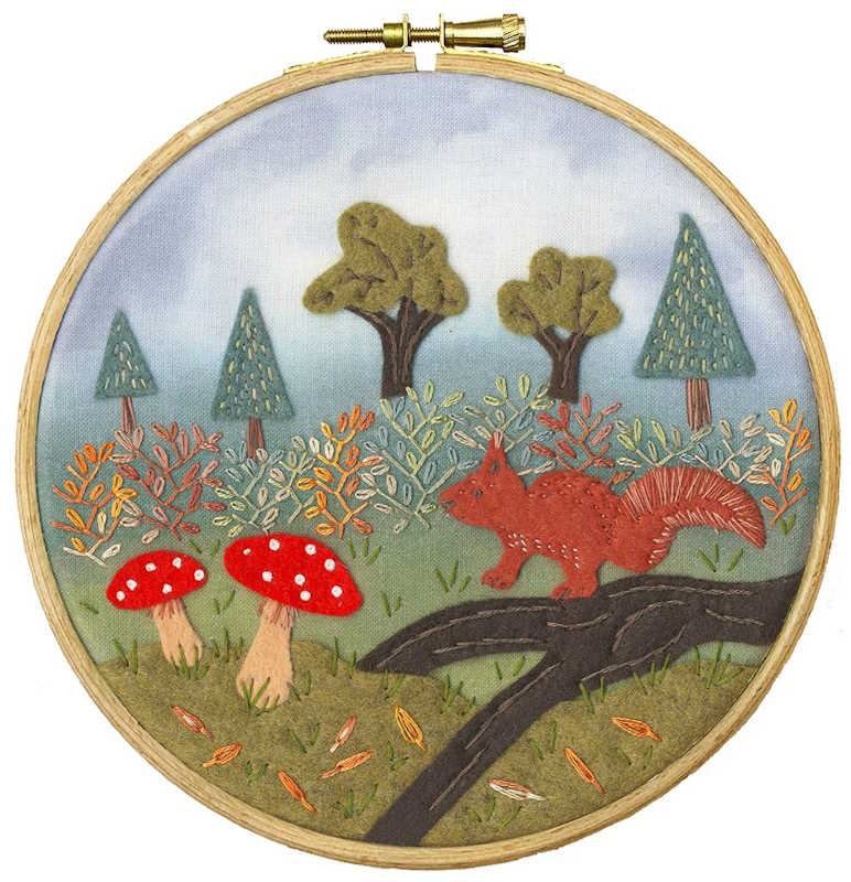 A Woodland Walk Felt Embroidery Kit By Bothy Threads