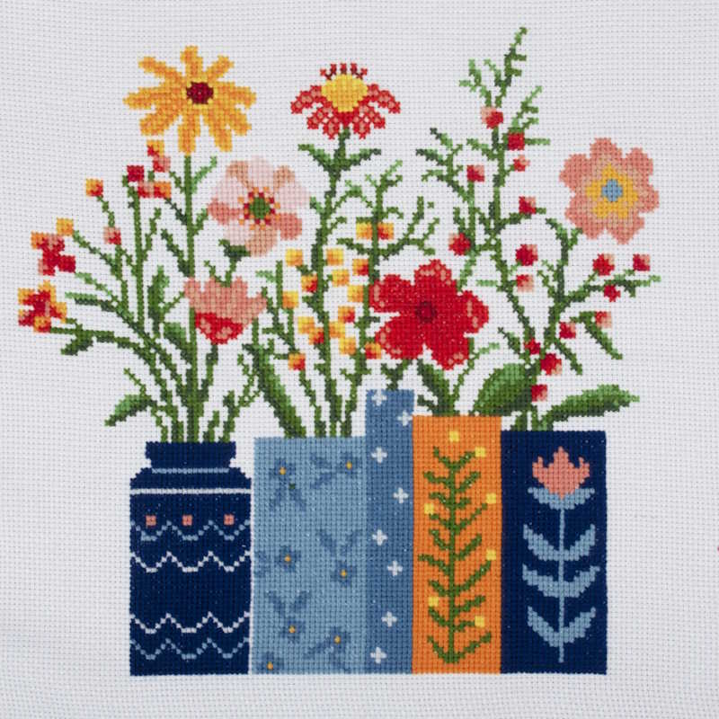 Flowers in a Vase Cross Stitch Kit By Trimits