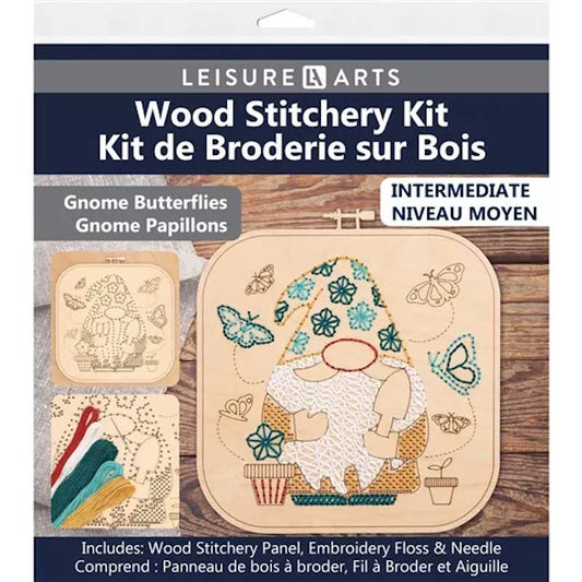 Gnome Butterflies Wood Stitchery Kit By Leisure Arts