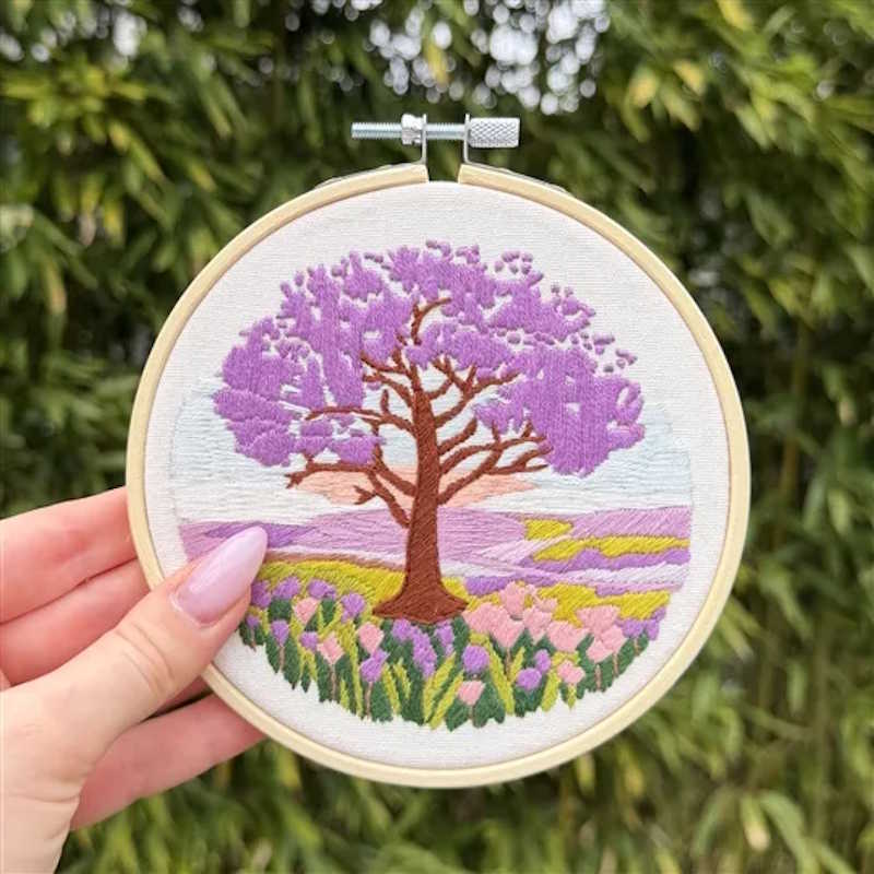Jacaranda on the Plain Embroidery Kit by Milpoint