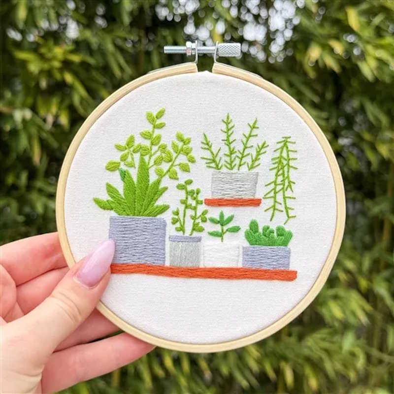 Shades of Green Embroidery Kit by Milpoint