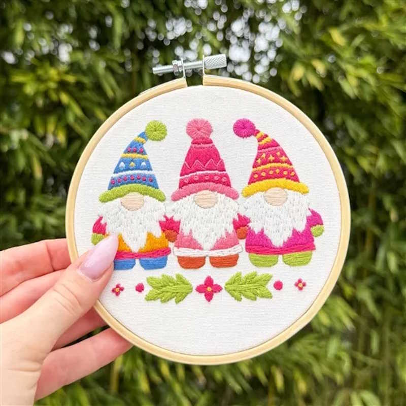 Santa's Gnomes Embroidery Kit by Milpoint
