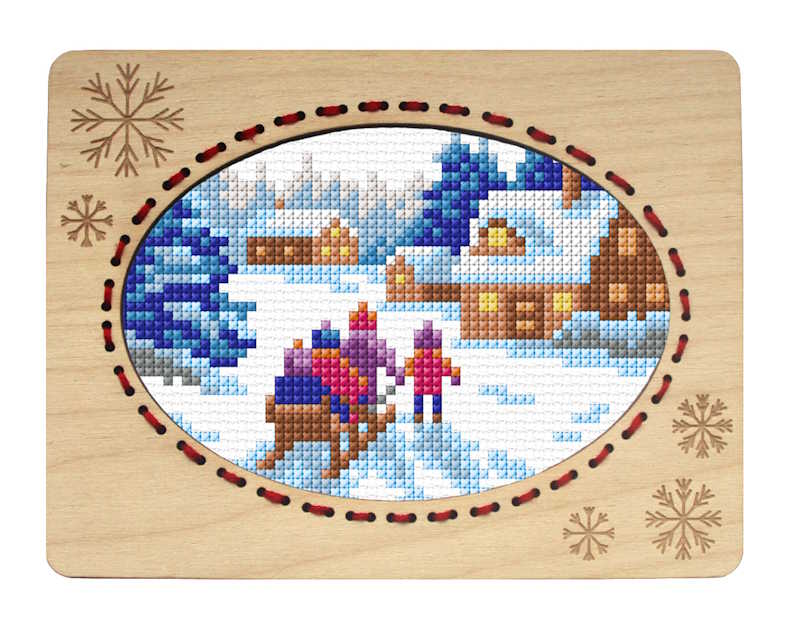 Landscape with Children Printed Cross Stitch Kit by Orchidea