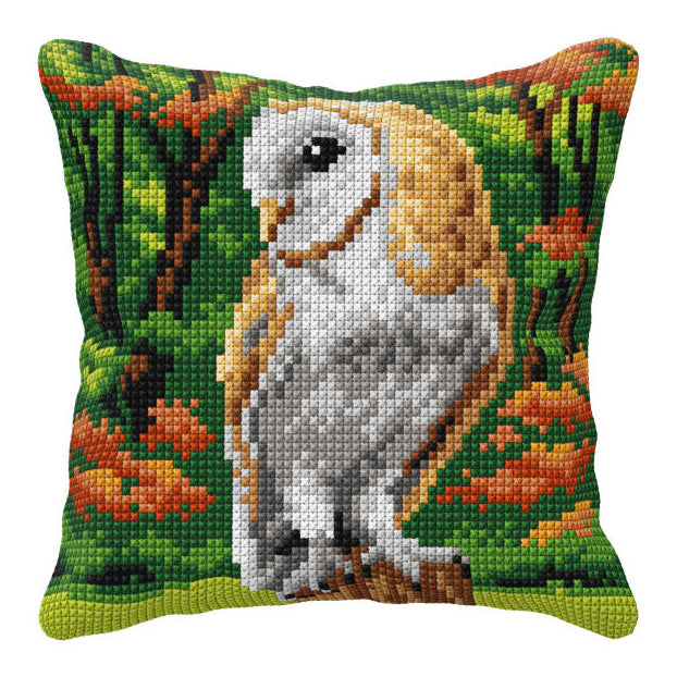 Owl Printed Cross Stitch Cushion Kit by Orchidea