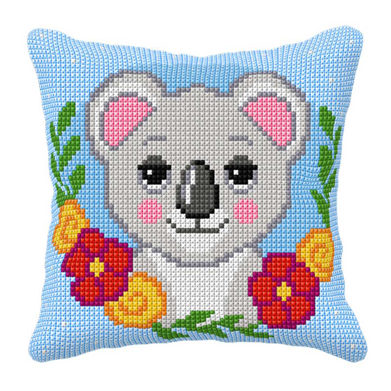 Koala Printed Cross Stitch Cushion Kit by Orchidea