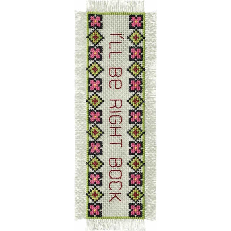 I'll Be Right Back Bookmark Cross Stitch Kit By Permin