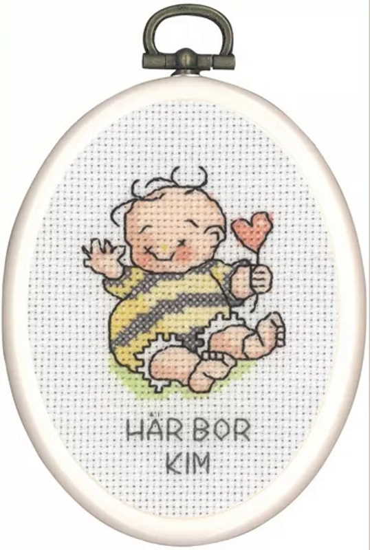 New Baby Mini Birth Sampler Cross Stitch Kit by Permin