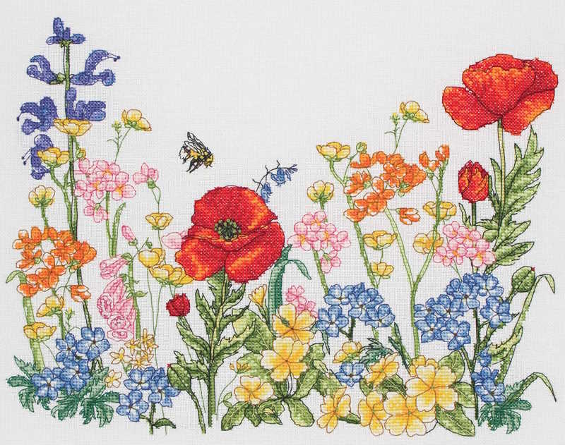 Flower Meadow Cross Stitch Kit By Anchor