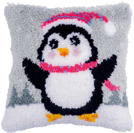 Penguin Latch Hook Cushion Kit By Vervaco