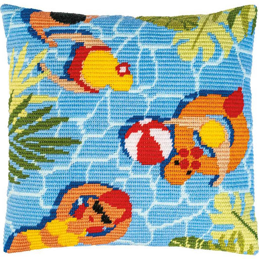 Summer Counted Long Stitch Cushion Kit By Vervaco