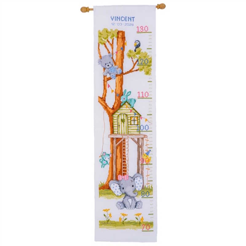 At the Tree House Height Chart Cross Stitch Kit By Vervaco