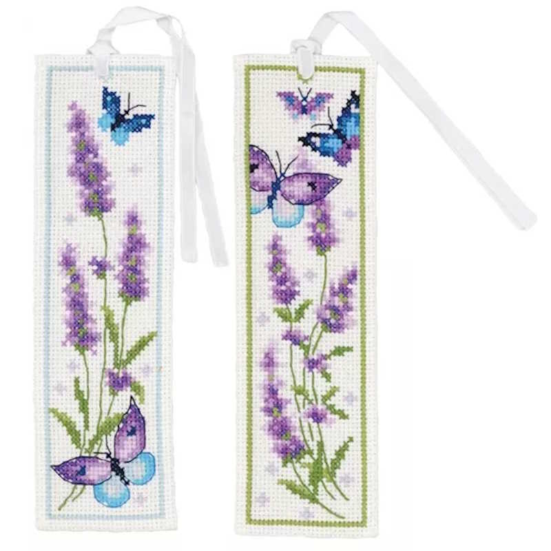 Lavender and Butterflies Bookmark Cross Stitch Kit By Vervaco