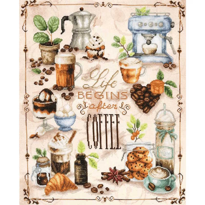 Coffee Lover's Delight Cross Stitch Kit By Lanarte