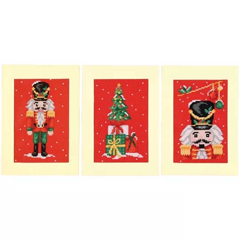 Nutcracker Cross Stitch Christmas Card Kit By Vervaco