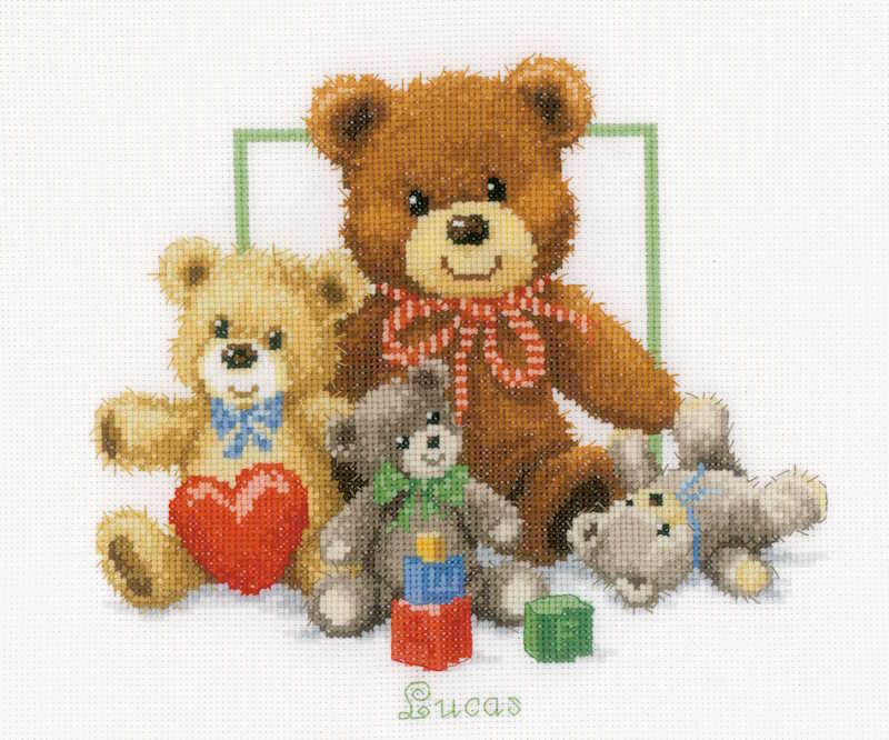 Cuddly Bears Birth Sampler Cross Stitch Kit By Vervaco