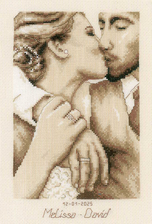 Loving Kiss Wedding Sampler Cross Stitch Kit By Vervaco