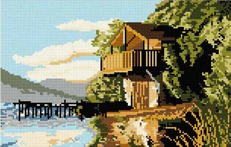 Ullswater Boathouse Tapestry Kit by Brigantia Needlework