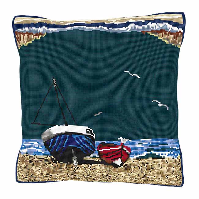 Fishing Boats Tapestry Kit by Brigantia Needlework