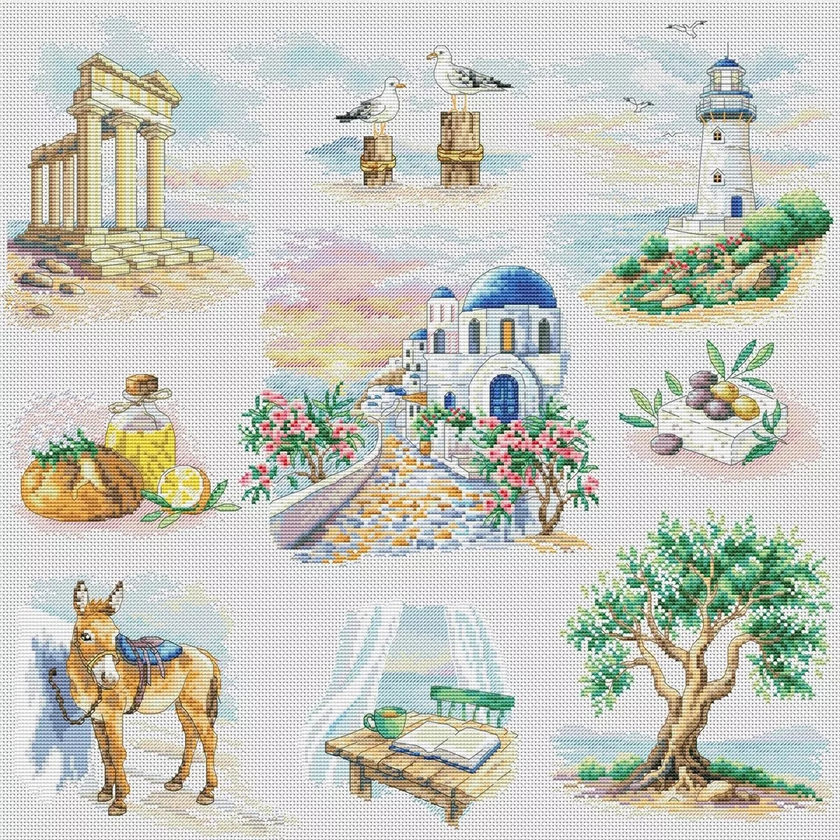 Greek Holiday Cross Stitch Kit By VDV