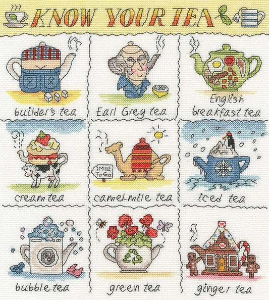 Know Your Tea cross stitch kit