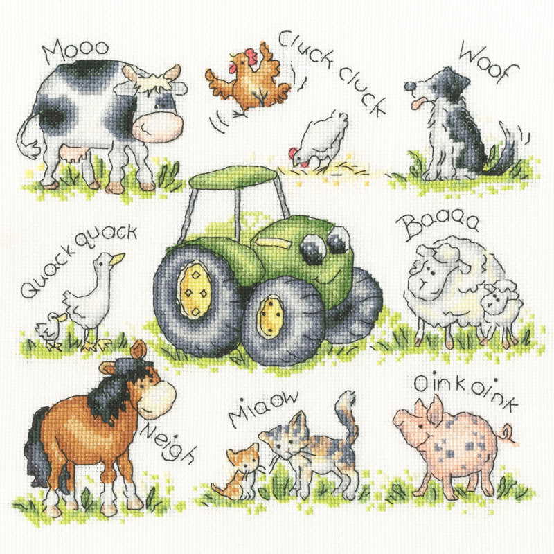 Farmyard Friends Cross Stitch Kit By Bothy Threads