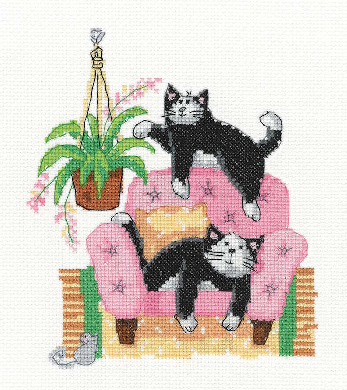 Playful Cats Cross Stitch Kit by Heritage Crafts