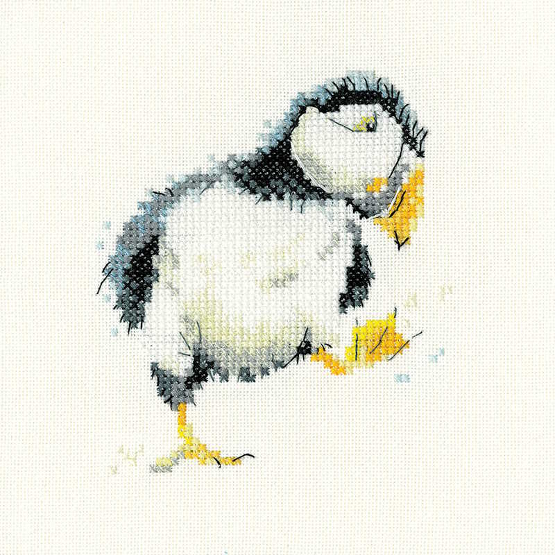 Pickle the Puffin Cross Stitch Kit by Heritage Crafts