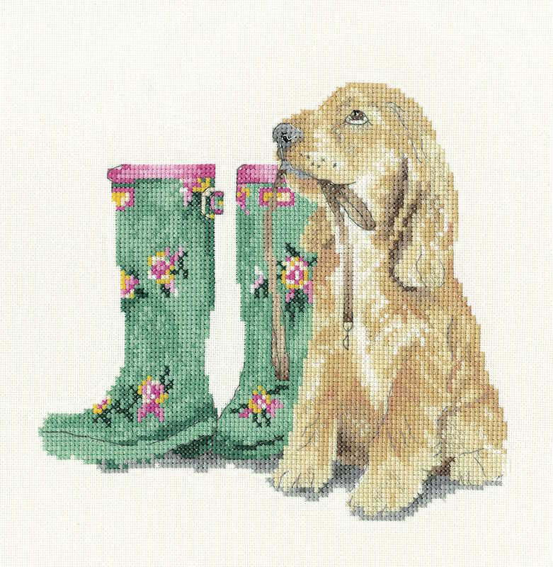 Waiting for Walkies Cross Stitch Kit by Heritage Crafts