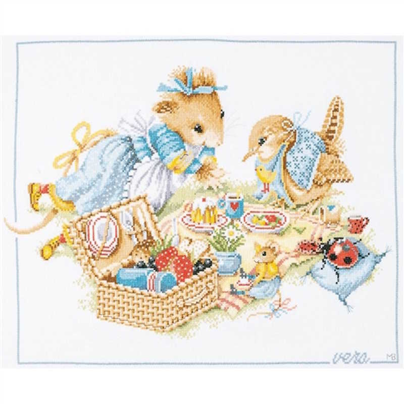 Picnic with Vera Cross Stitch Kit By Lanarte