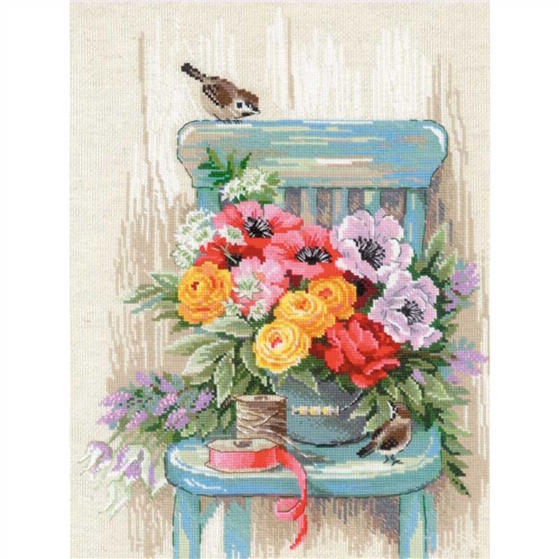 Garden Flowers Cross Stitch Kit By RIOLIS