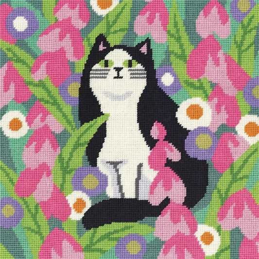 Black and White Cat Tapestry Kit By Heritage Crafts