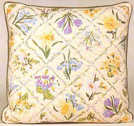 Spring Trellis Embroidery Cushion Front Kit by Design Perfection