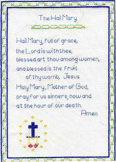 The Hail Mary Sampler Cross Stitch Kit by September Cottage Crafts