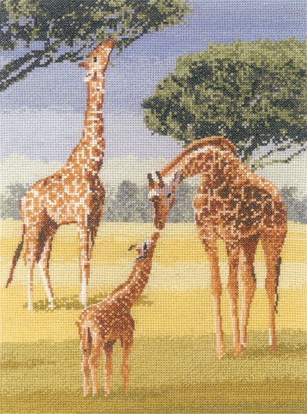 Giraffes Cross Stitch Kit by Heritage Crafts